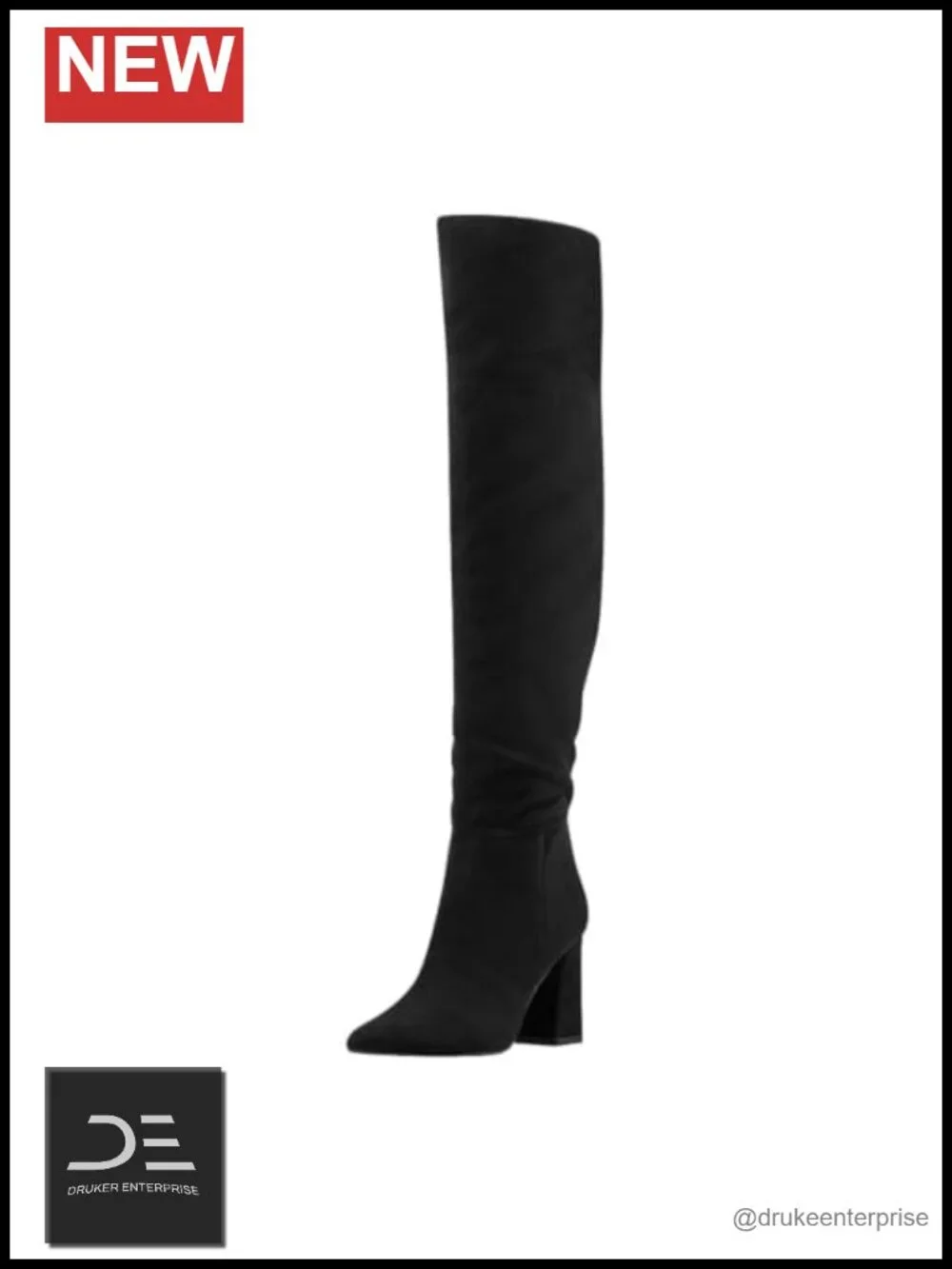 Marc Fisher Garwin Over-the-Knee Boots Wide Calf Faux Suede Block Heel
